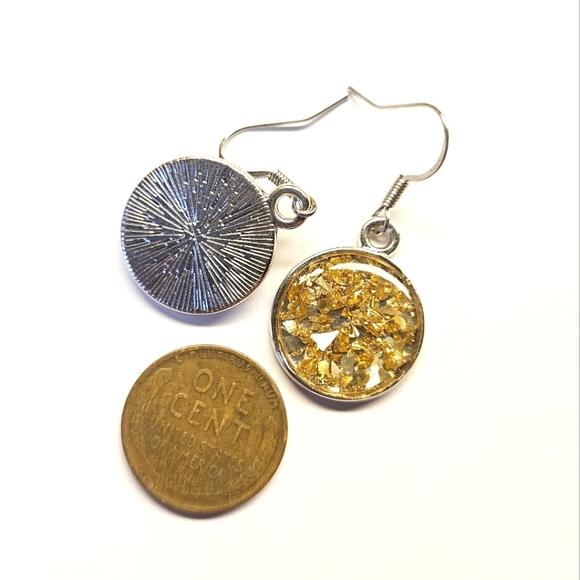 Gold and Silver Glitter Earrings - Picture 3 of 3